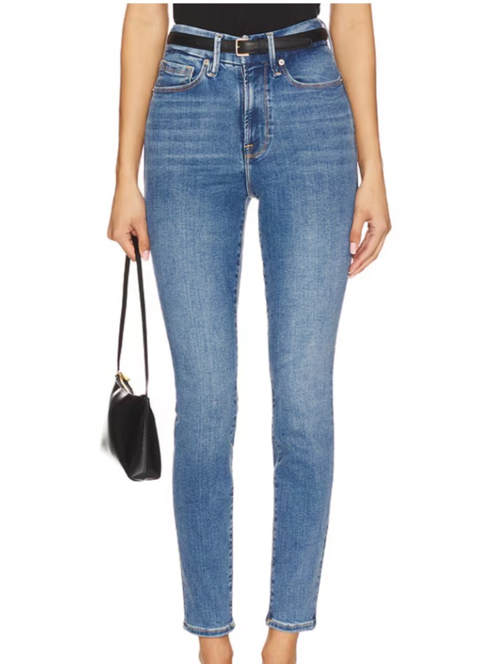 Good American Slim High-Rise Skinny Jeans in Light Blue Wash